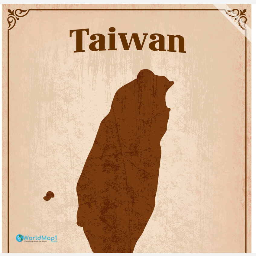 Carte vierge historique de Taiwan
